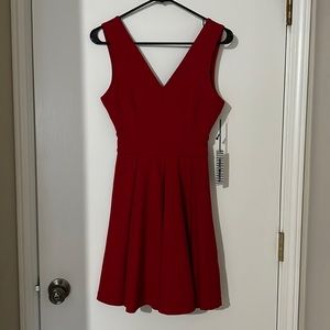 Red dress with low back